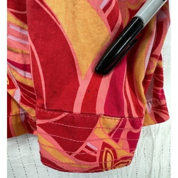 Chicos Womens Jacket Sz 3 XL Full Zip Ombre Boho Floral Lightwt BizCasual Pocket - Picture 14 of 14